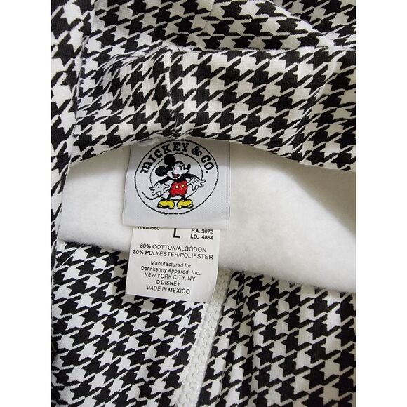 Mickey & Co. White Embroidered Houndstooth 1/4 Zip Pullover Hoodie - Large - Picture 4 of 4